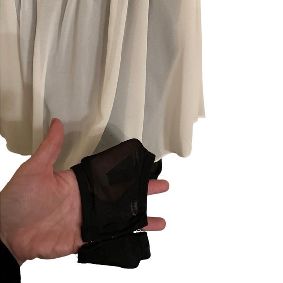 NWT body suit size L  black and white sheer - Picture 6 of 7